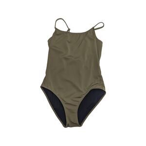 Solid and Striped Nina One Piece Swimsuit Olive Green Swimwear Womens Large Army